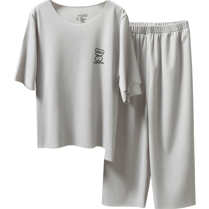 冰丝儿童睡衣夏季女童家居服套装批发男童宝宝中大童空调服详情5
