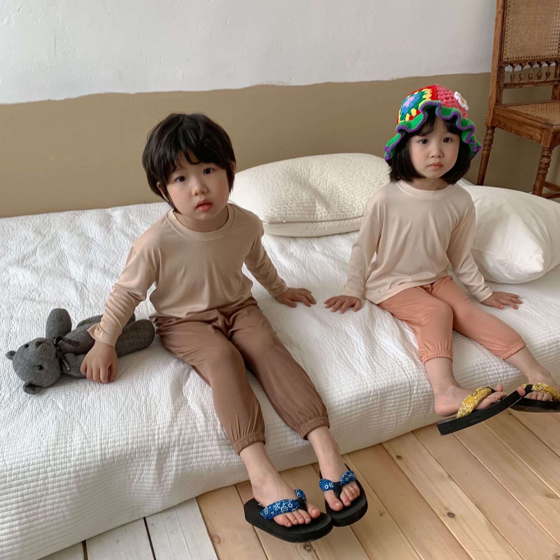 儿童家居服套装薄款长袖透气男童女童睡衣详情4