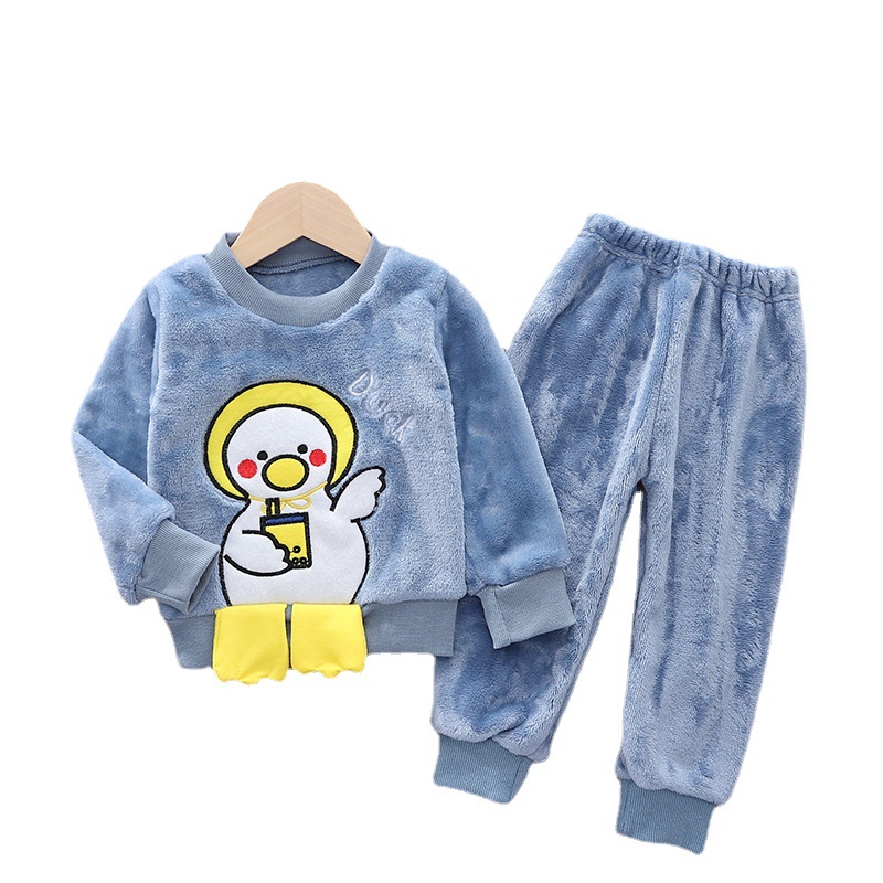 秋季新款儿童衣服睡衣女童秋装男童套装秋款家居服详情5