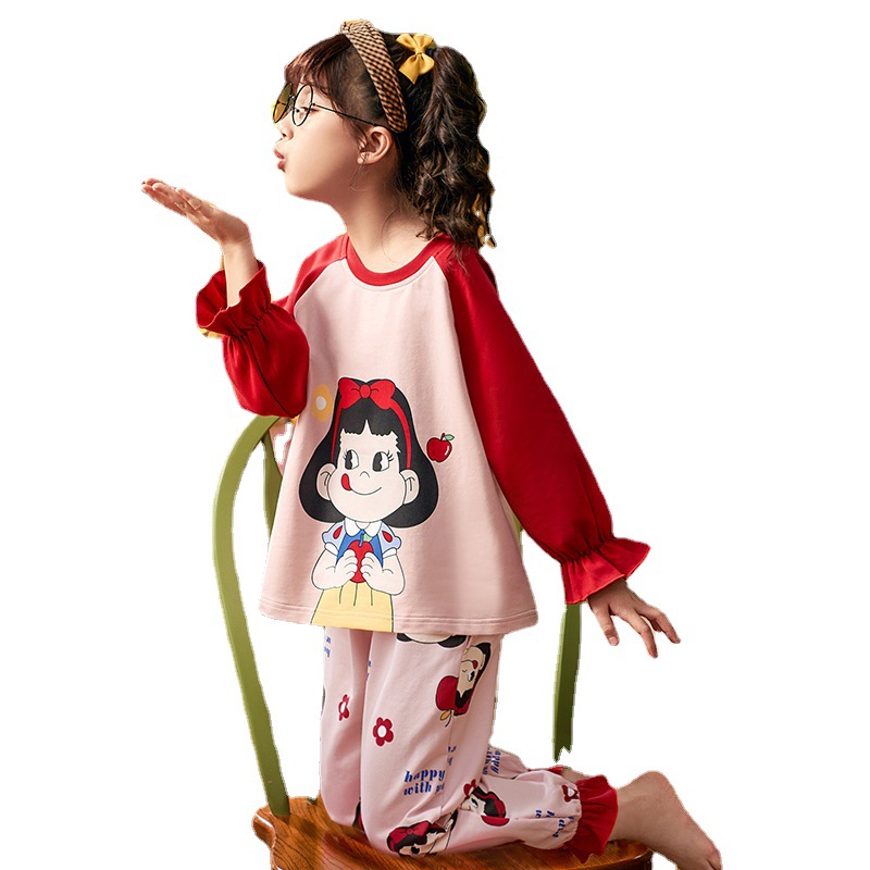 儿童睡衣女长袖纯棉女童春秋季公主母女宝宝家居服套装秋夏中大童详情5
