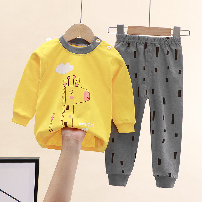 儿童内衣套装纯棉新款男童女秋冬睡衣宝宝秋衣秋裤家居服童装详情2