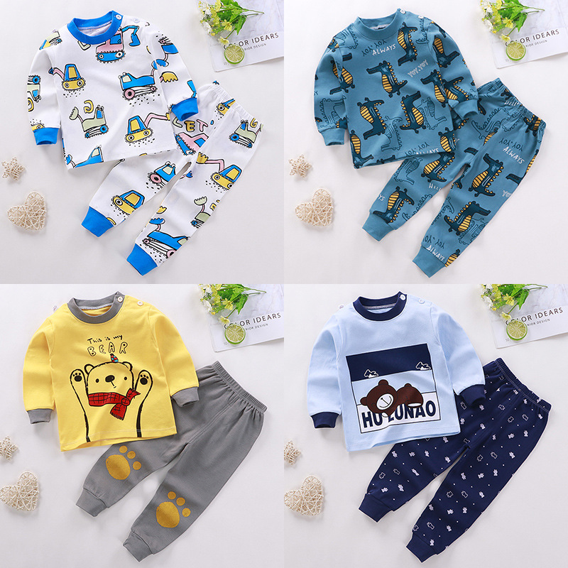 新款儿童纯棉内衣套装男童女童秋衣秋裤婴幼儿睡衣家居服详情1