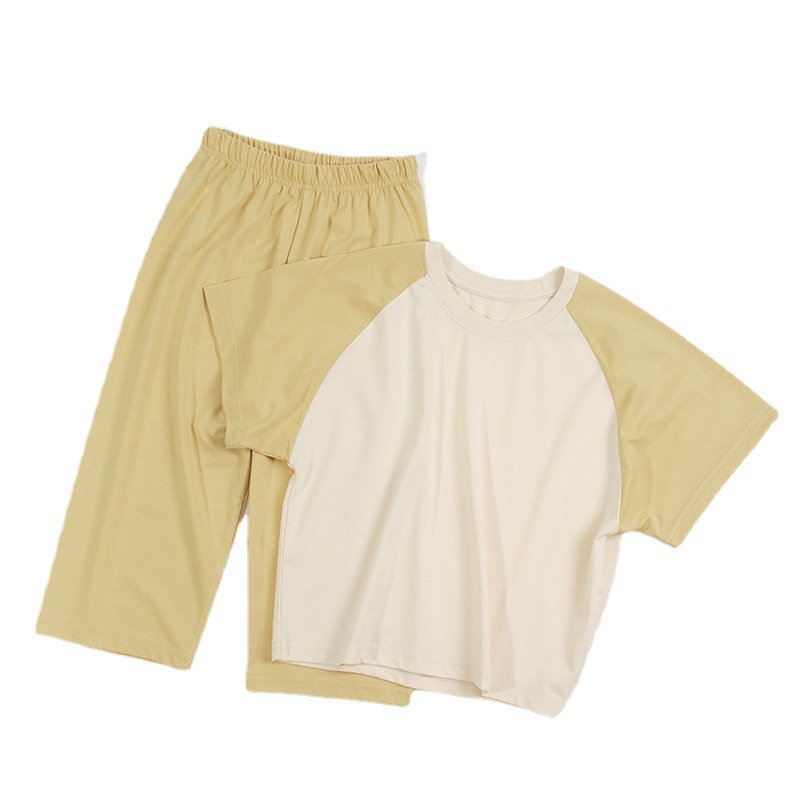 睡衣儿童夏季男童女童短袖T恤薄款家居服套装详情5