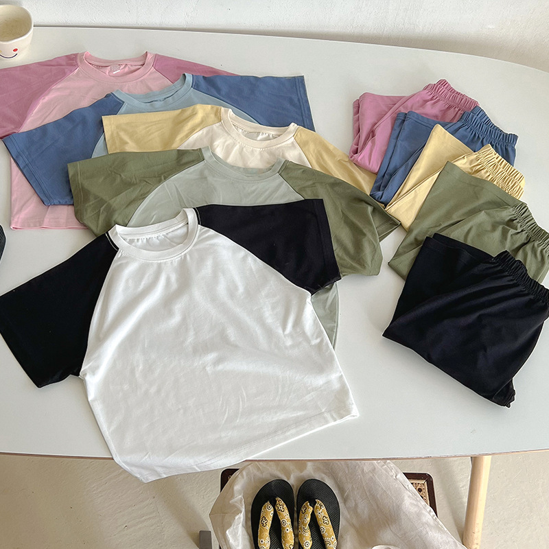 睡衣儿童夏季男童女童短袖T恤薄款家居服套装详情4