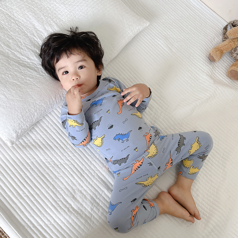 儿童棉秋衣秋裤套装小中童薄款睡衣男女童宝宝家居服薄款详情4