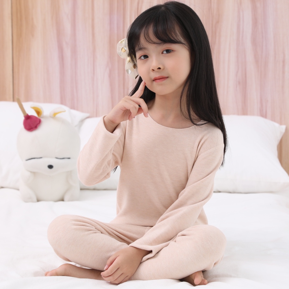 德绒发热儿童保暖内衣套装 D3002 秋冬厚款女童无痕宝宝秋衣秋裤 详情1