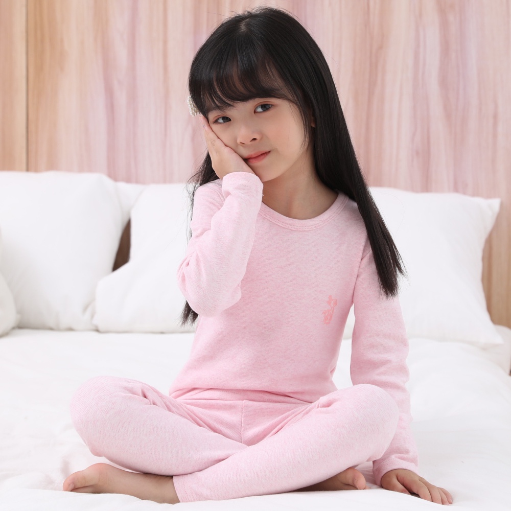 韩版舒绒彩棉加厚保暖儿童内衣套装8057 宝宝棉毛衫 女童童装详情1