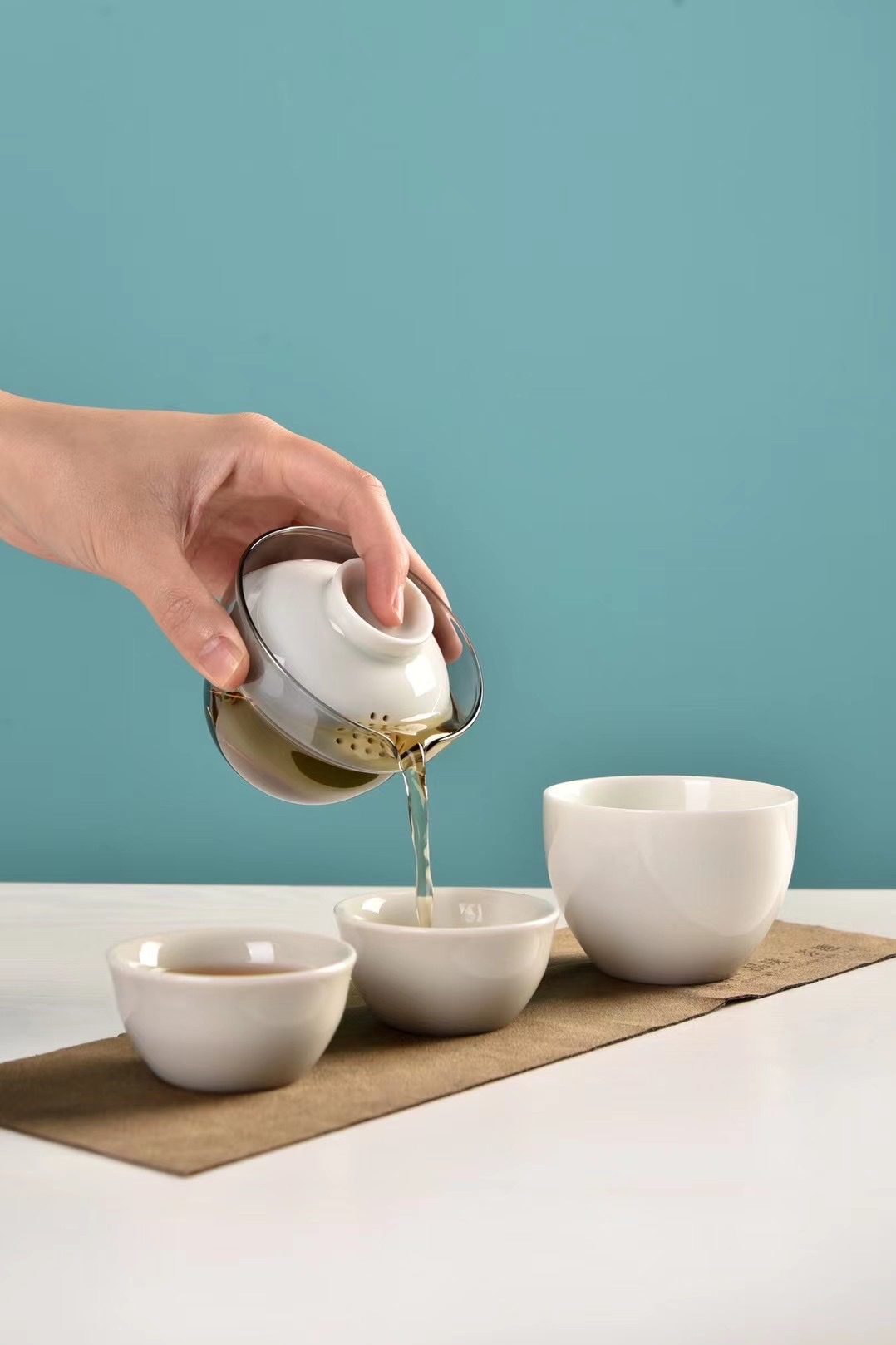 旅行快客杯羊脂玉茶具套装陶瓷茶具旅行茶具套装红松工艺陶李家044详情5