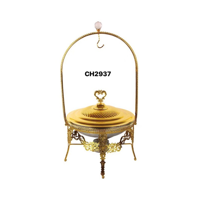 南美酒店自助餐炉黑金可视吊炉Black Heating Round Chafing Dish详情1