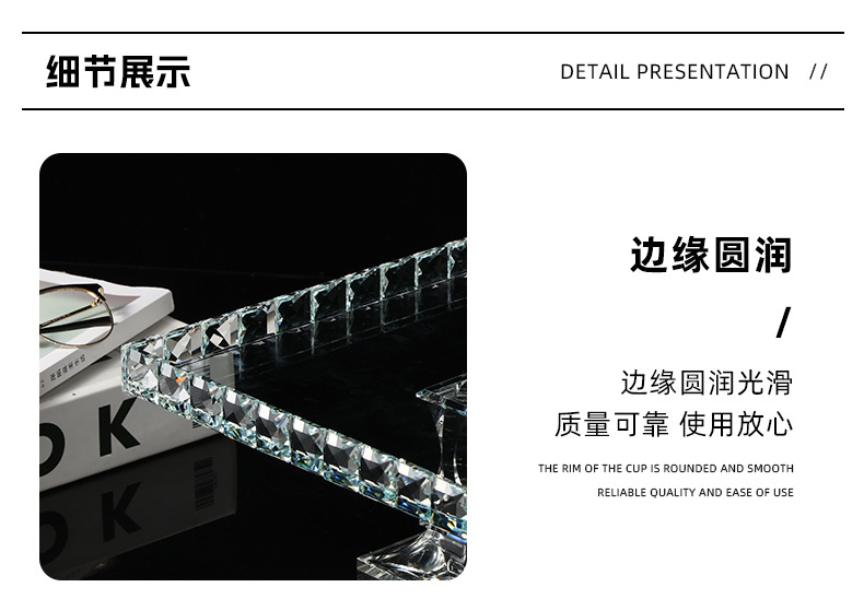 点心零食水果托盘高脚玻璃果盘玻璃碗椭方形玻璃果盘方缸现货批发详情6