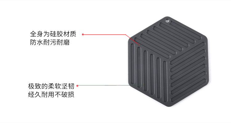 *义乌好货 C&E创艺厨具六色六边形硅胶碗垫锅垫餐垫防烫垫中号(单)详情6