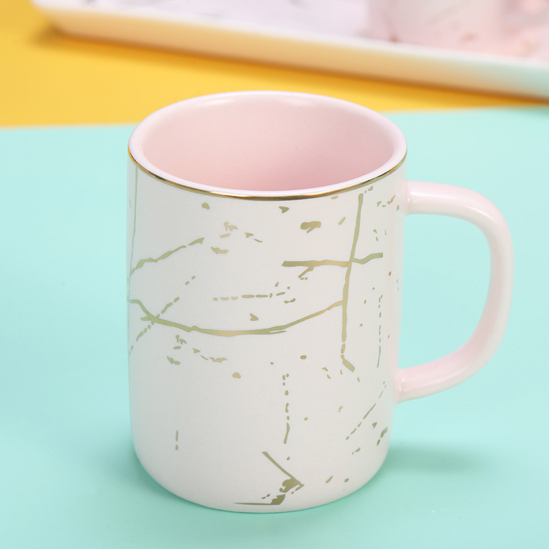 北欧式陶瓷茶杯水杯家用套装客厅杯子水具耐热茶壶冷水壶茶具套装 粉色详情3
