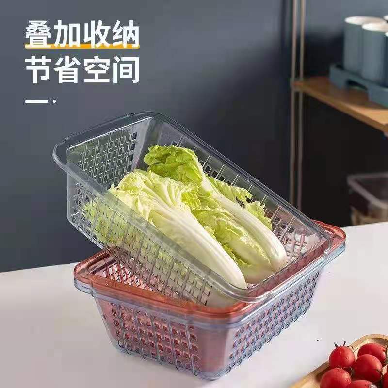 长方形塑料盆加厚洗菜洗碗筐家用厨房加深水透明沥水槽盆篮水果盆详情4