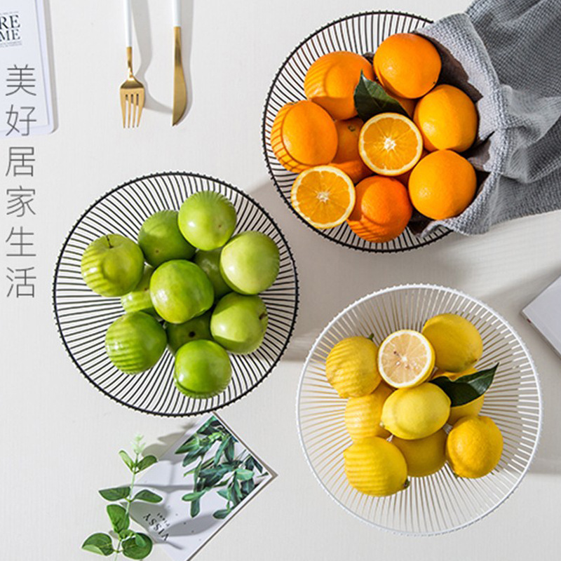 外贸铁艺现代创意水果盘果篮客厅茶几家用北欧风格轻奢零食盆果盘详情3