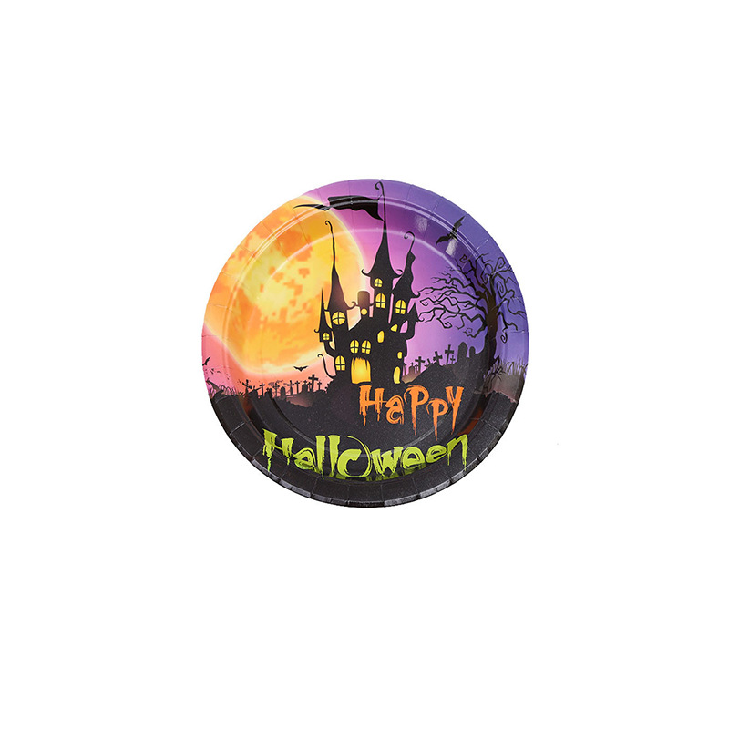 现货Halloween万圣节主题派对餐具套装纸巾纸盘纸杯聚会装饰餐具详情3