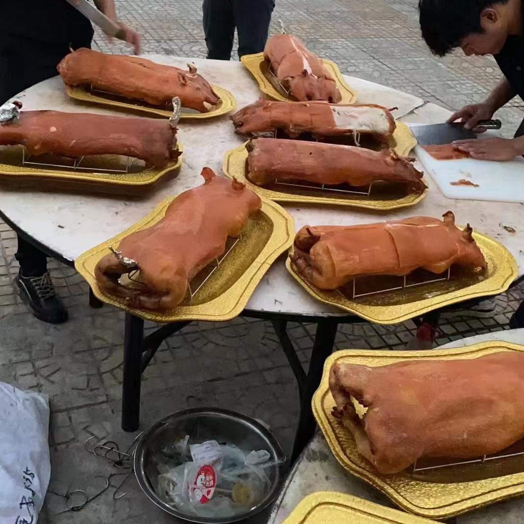 亚克力金色蛋型刺身盘长方形加厚塑料烤乳猪托盘水果盘菜碟子平盘详情6