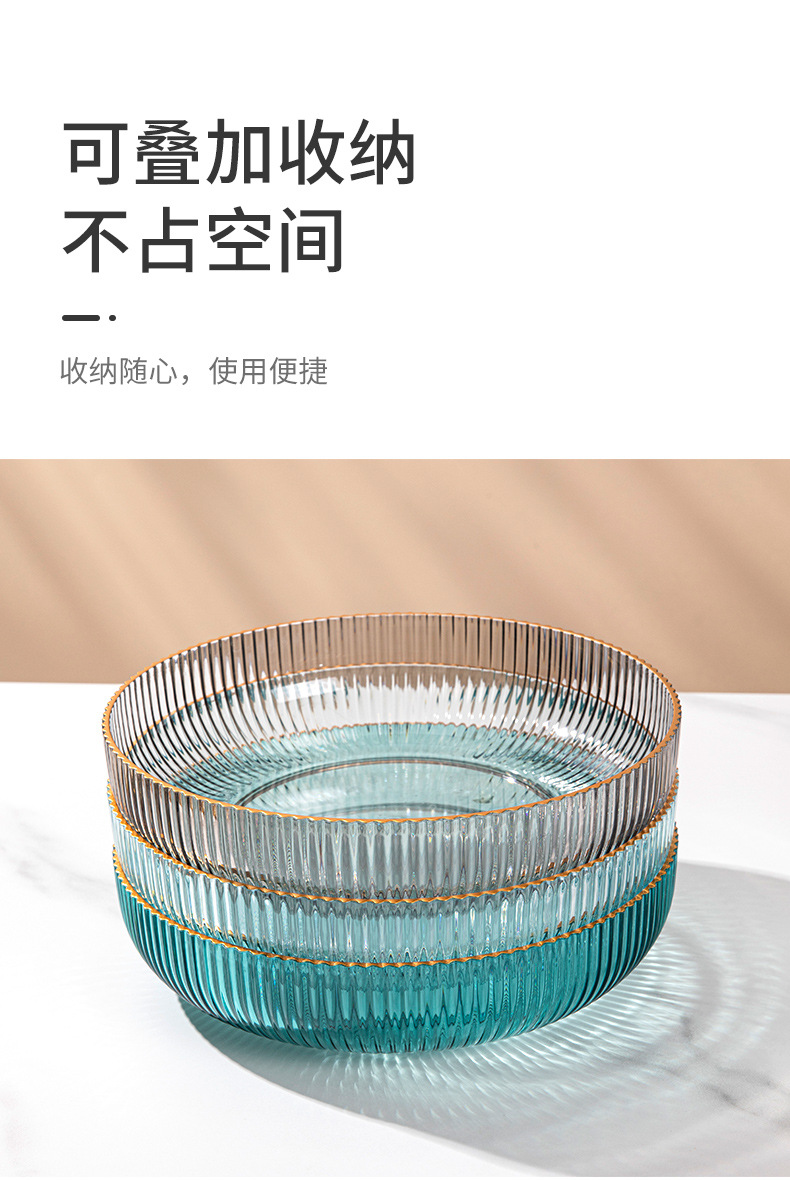 透明果盘PET轻奢家用茶几零食盘子高颜值水果盘客厅茶几ins沙拉碗详情7
