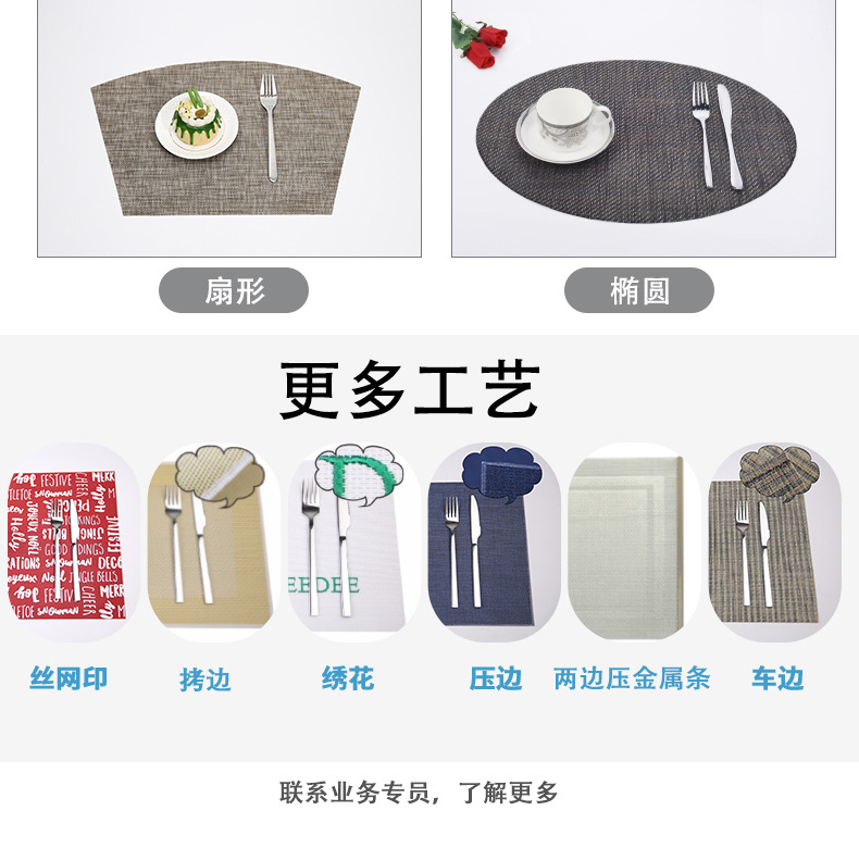 防烫餐桌垫北欧风防水PVC烫金西餐垫隔热耐高温家用轻奢简约餐详情10