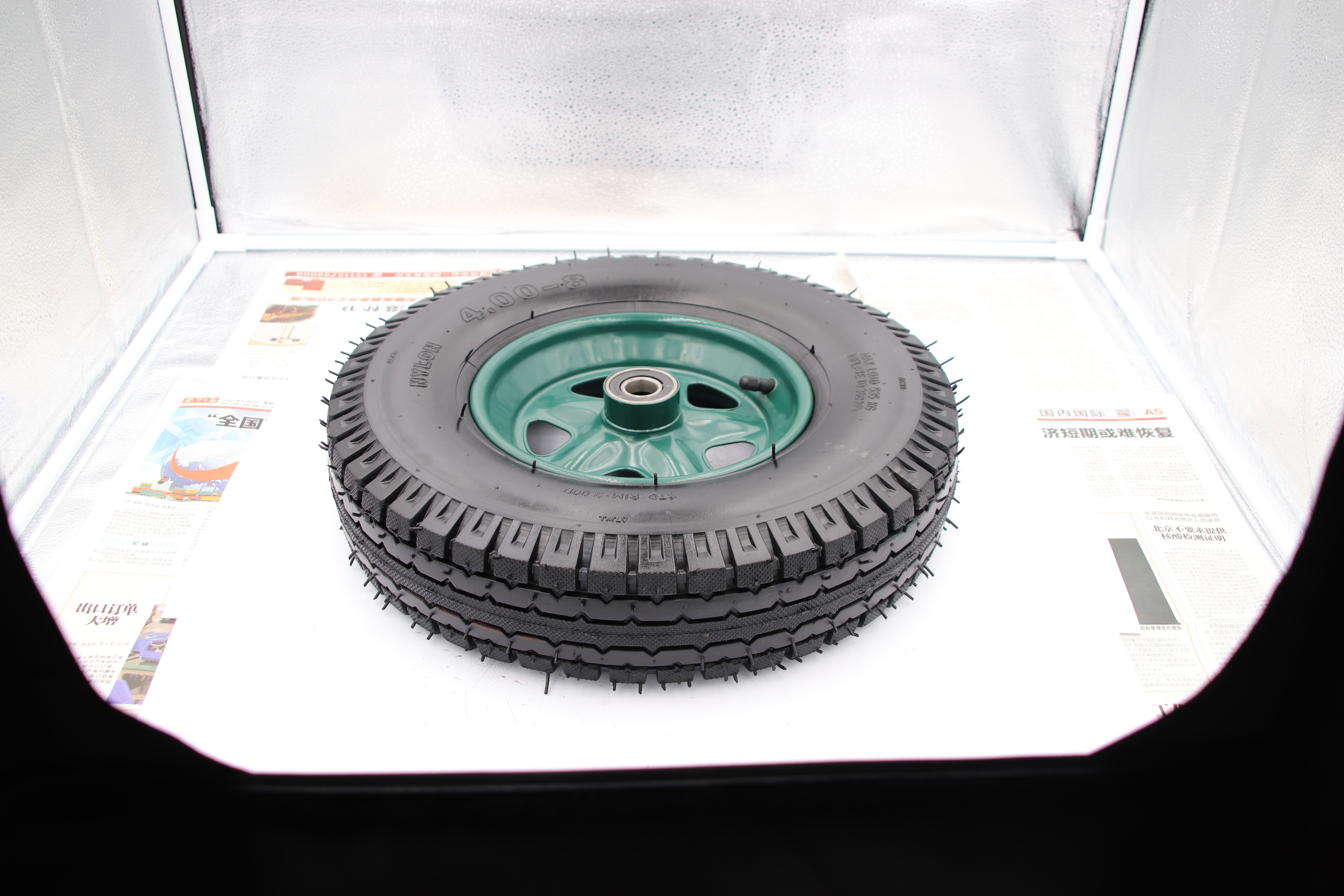 400-8 工具车轮 高品质橡胶充气轮 高胶农机轮 独轮手推车用轮 详情3