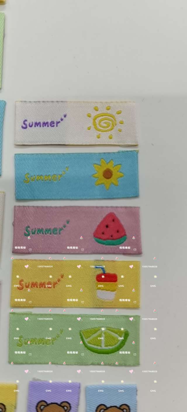 发饰商标发圈布标织唛卡通图案发绳织标袜子商标帽子鞋子围巾商标详情3