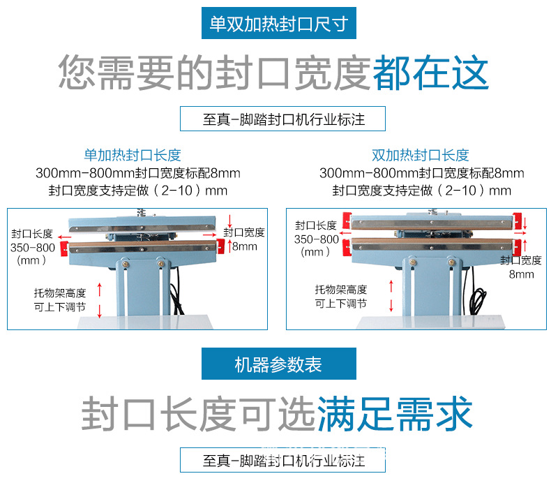 宽边铝架脚踏封口机 脚踩封口机 塑料袋封口机 封切机详情5
