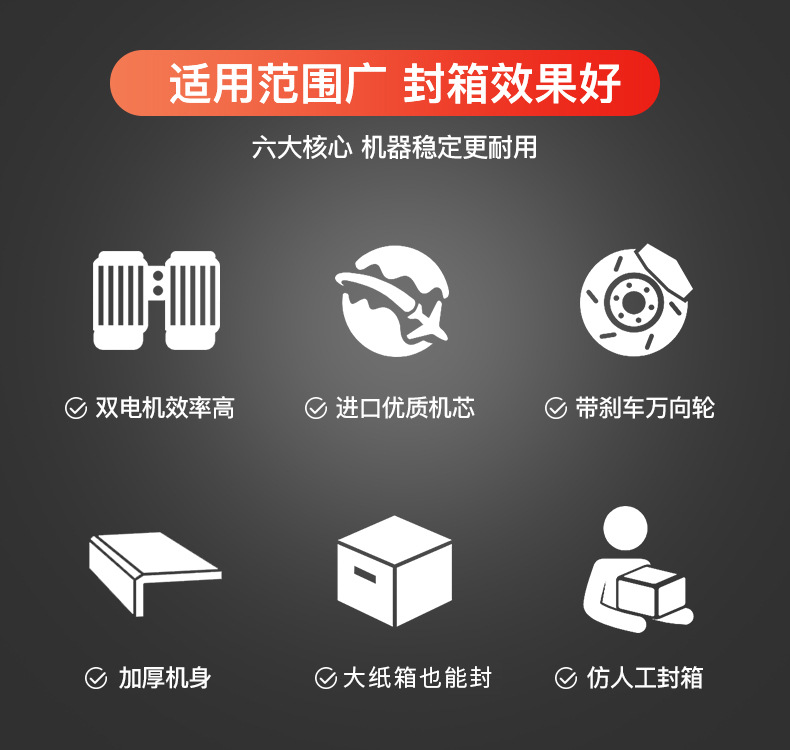 全自动封箱机FXJ-6050胶带机1-12号邮政纸箱打包机封箱器纸箱封口详情4