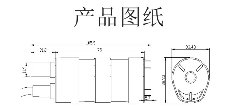 12V直流潜水泵扬程5米10L/M 高扬程泵 微型泵设备泵直式泵JT500详情3