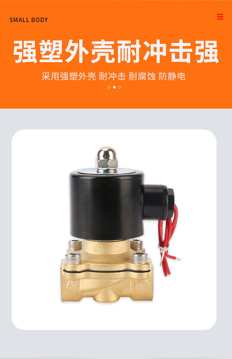 220v水下水用电磁阀铜阀直动式常闭电子控制开关阀电子阀水阀喷泉详情3