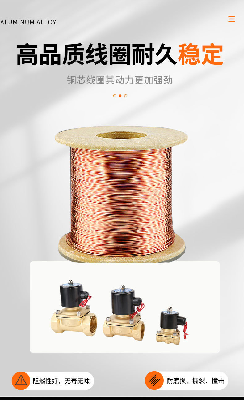 220v水下水用电磁阀铜阀直动式常闭电子控制开关阀电子阀水阀喷泉详情4