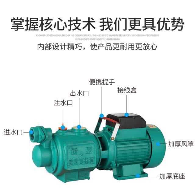 厂家直供螺杆自吸泵高杨程全自动家用增压单相吸水无塔220v抽水泵详情5