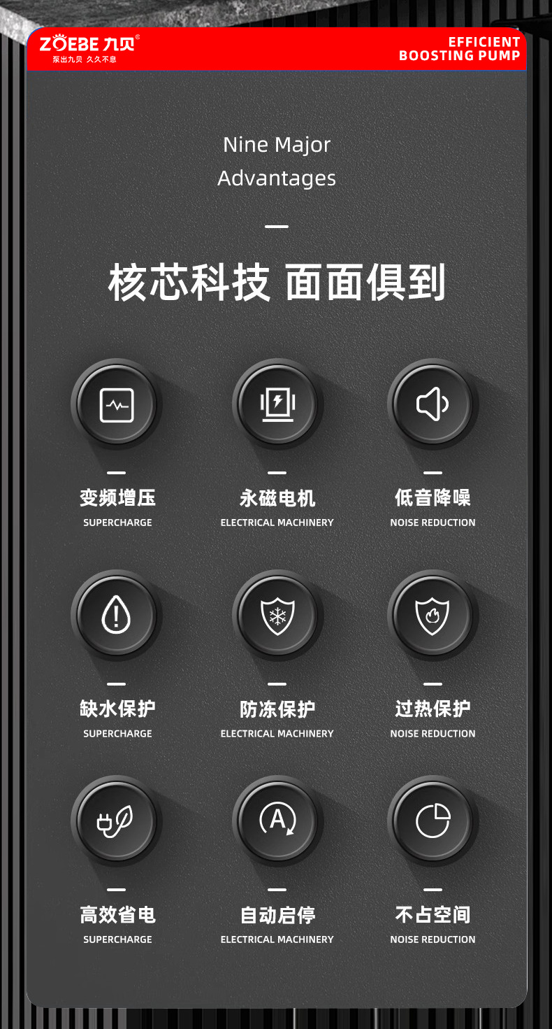 永磁变频全屋智能自来水自吸泵全自动家用小区管道恒压静音增压泵详情3