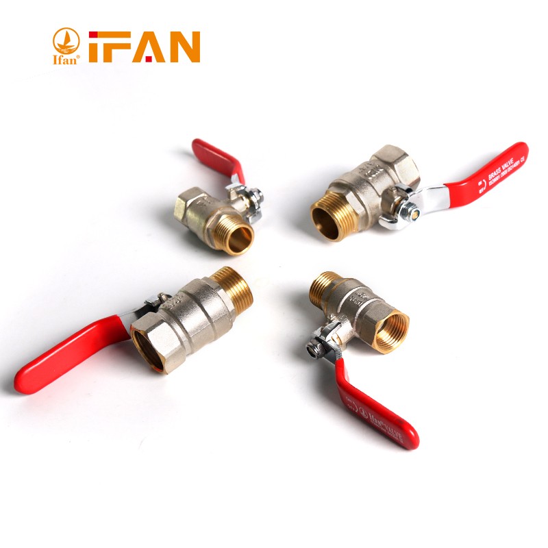 IFAN 铜球阀 一字 内外丝螺纹球阀 大流量 铜阀门 4分6分 黄铜球阀 开关详情17