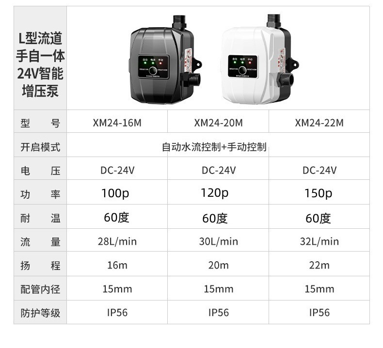 家用增压泵全自动小型加压太阳能110v外贸美规淋浴热水器花洒水泵详情23
