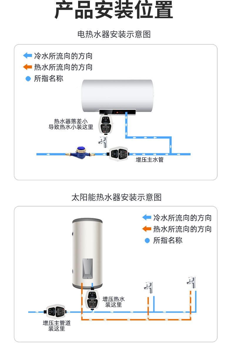 增压泵家用全自动低音24V小型太阳能热水器增压器自来水加压水泵详情26