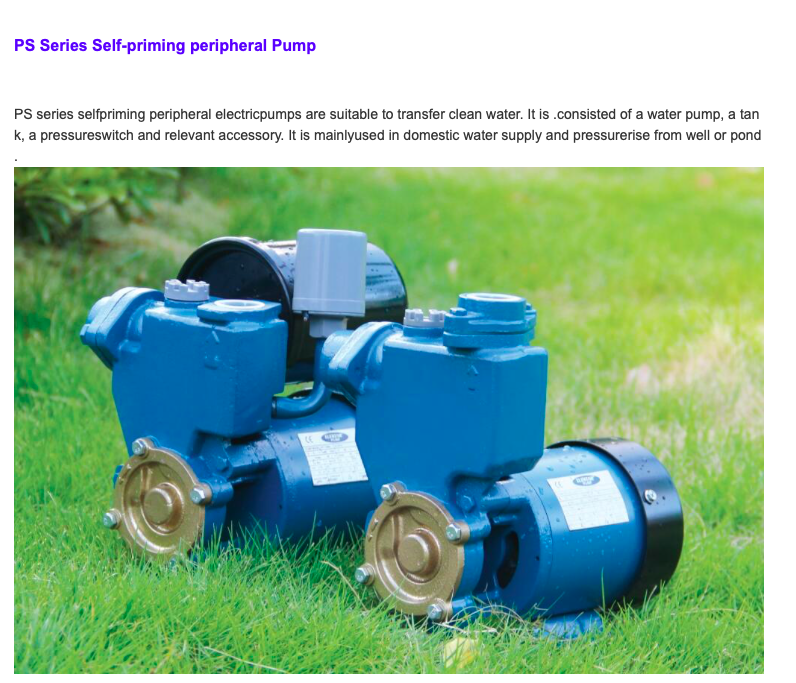 PS126 Series 0.5hp Self-priming Automatic clean Water Pumps详情1