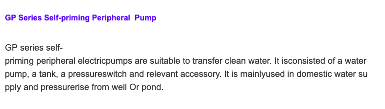 GP125 0.25hp self-priming vortex pump for air condition详情1