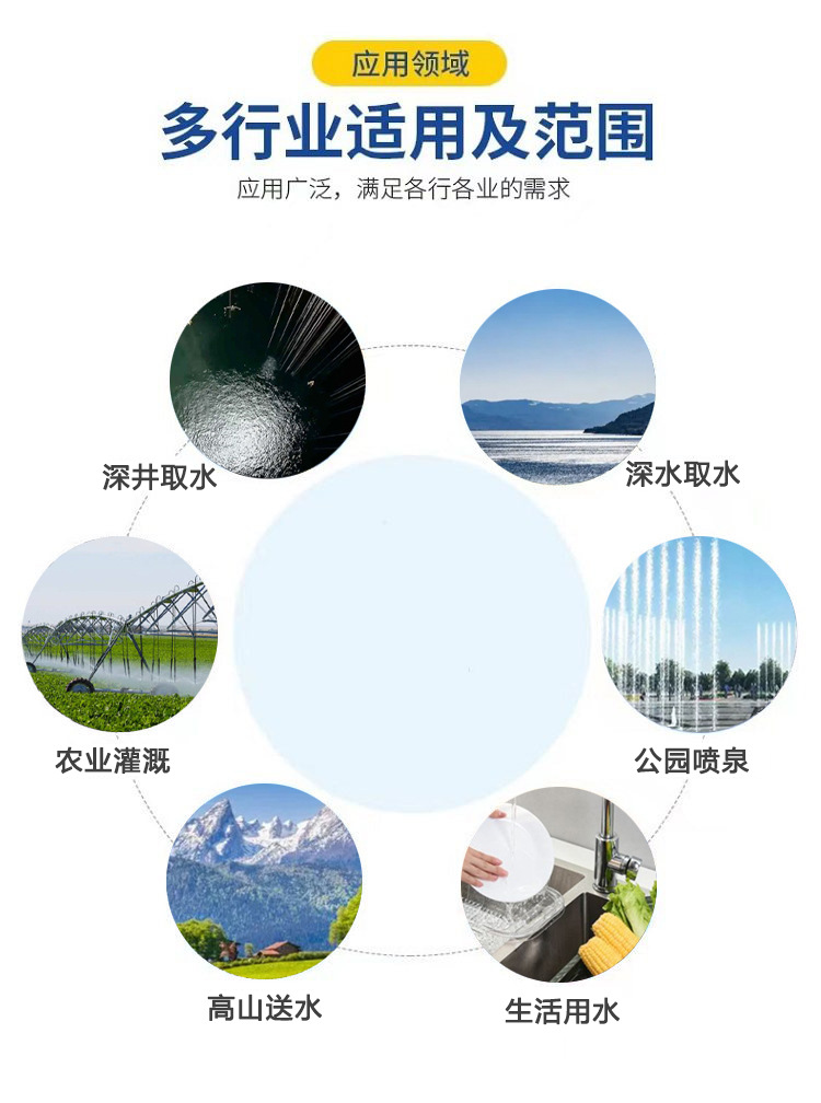 永磁高速不锈钢深井泵380V三相电百米扬程适用大型增压泵农田灌溉详情4