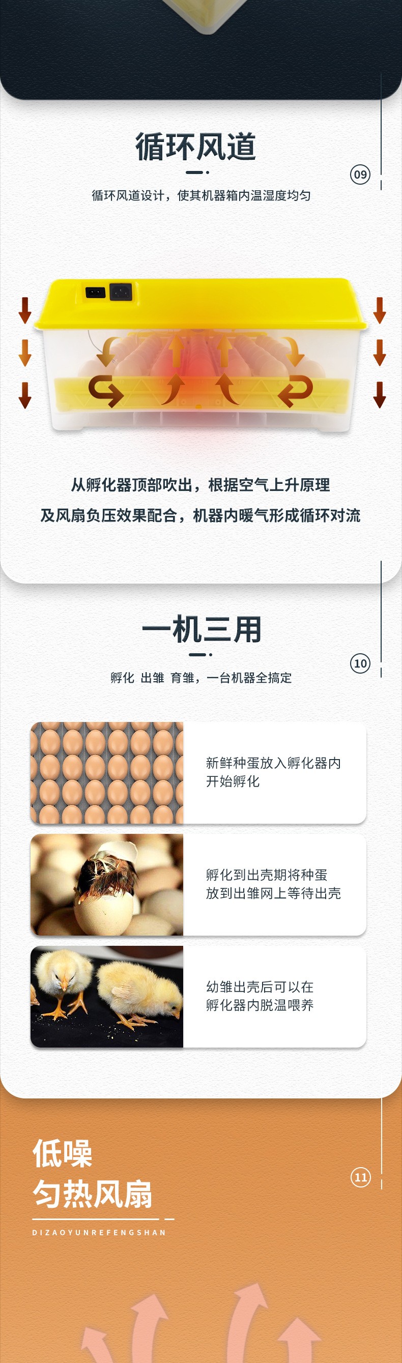  56枚双电源全自动孵化机 家用小鸡孵蛋器 小型养鸡设备鸡蛋孵化盒详情5
