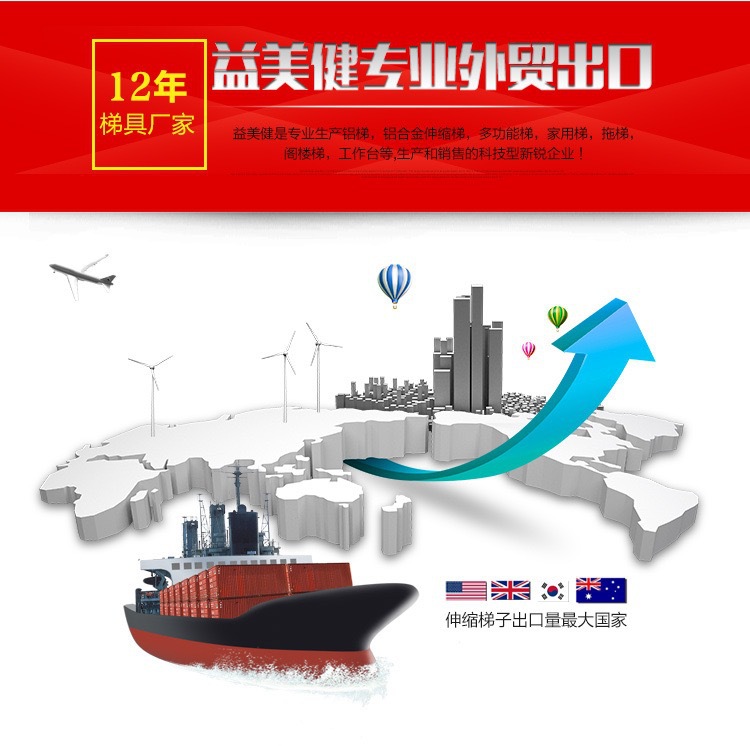 伸缩梯梯子铝合金直梯加厚升降家用折叠工程楼梯竹节梯便携工程梯详情3