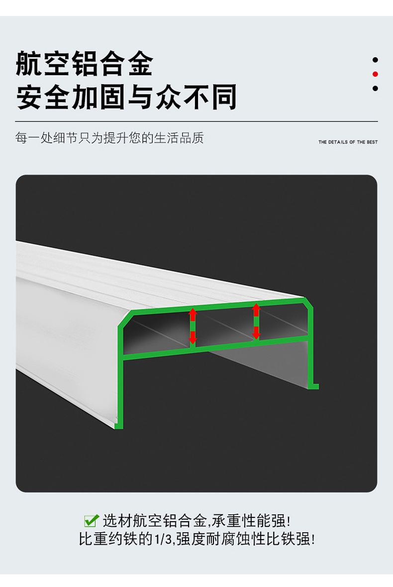 人字梯铝合金步步高加宽加厚全防滑家用工程梯多功能折叠双面吕梯详情4