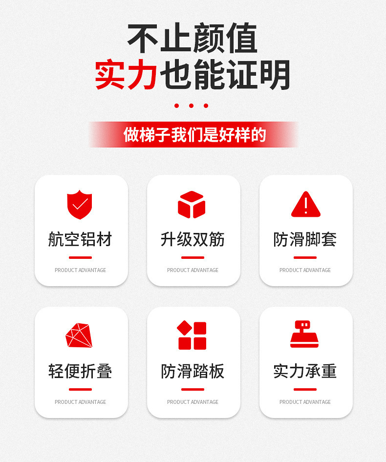 人字梯铝合金步步高加宽加厚全防滑家用工程梯多功能折叠双面吕梯详情3