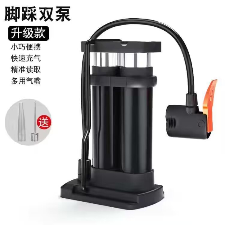 脚踩式家用高压带充气表汽车电动车多功能便携式加粗便携打气筒详情2