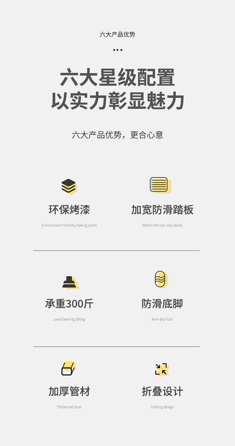 厂家直销可行走人字梯折叠便捷多场景使用工程梯子家用加厚碳钢梯详情2