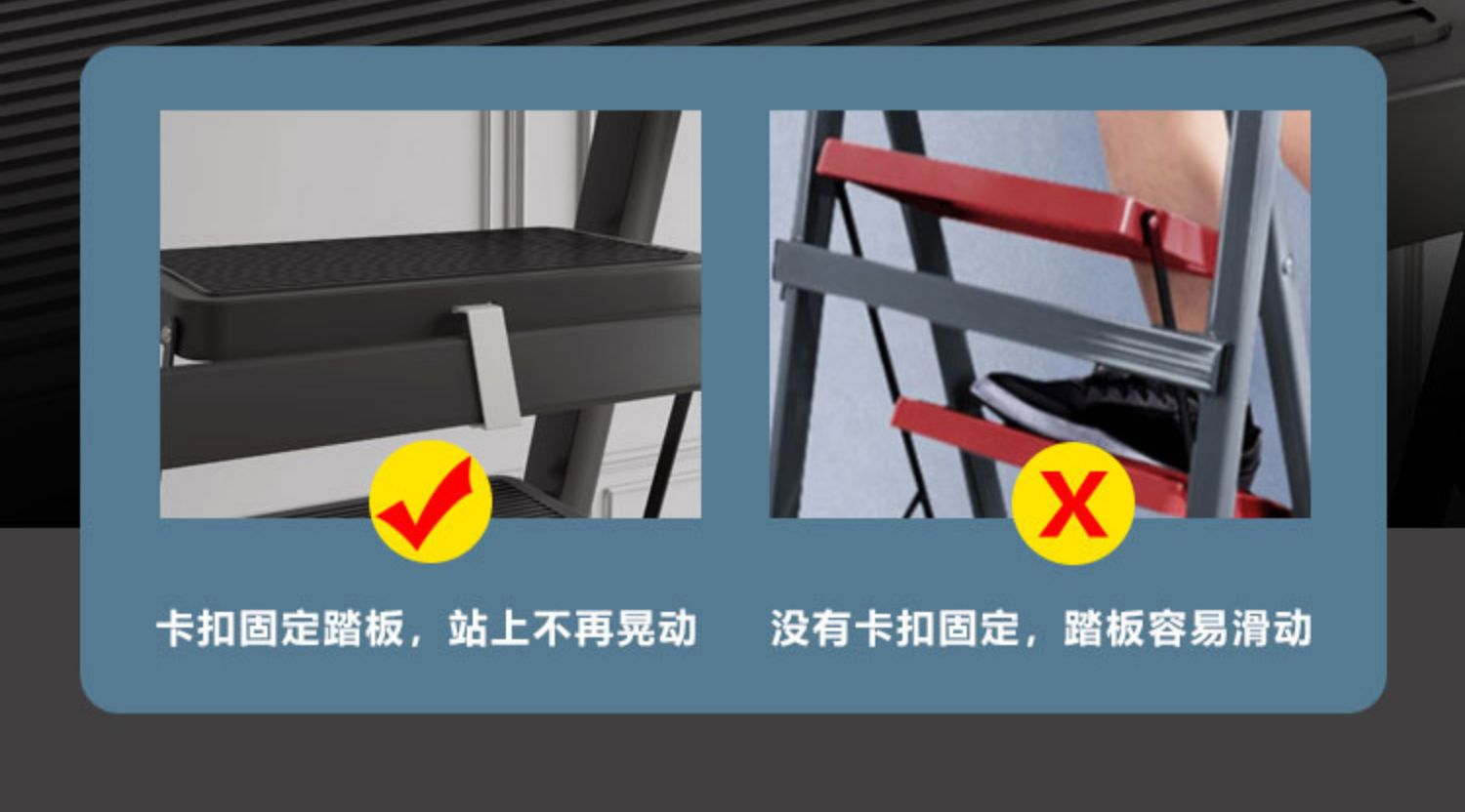 梯子家用折叠梯加厚室内多功能人字四五步梯安全伸缩小型便携收纳详情10