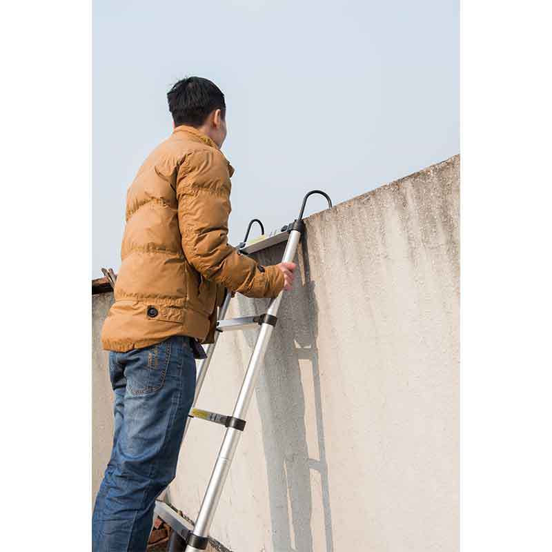 家用便携工厂带钩伸缩梯 便携阁楼升降挂钩梯电信靠墙登高单侧梯详情3