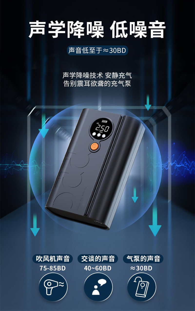 SA-12电动充气泵便携式自行车轮胎电动摩托车打气筒汽车载充气泵详情7