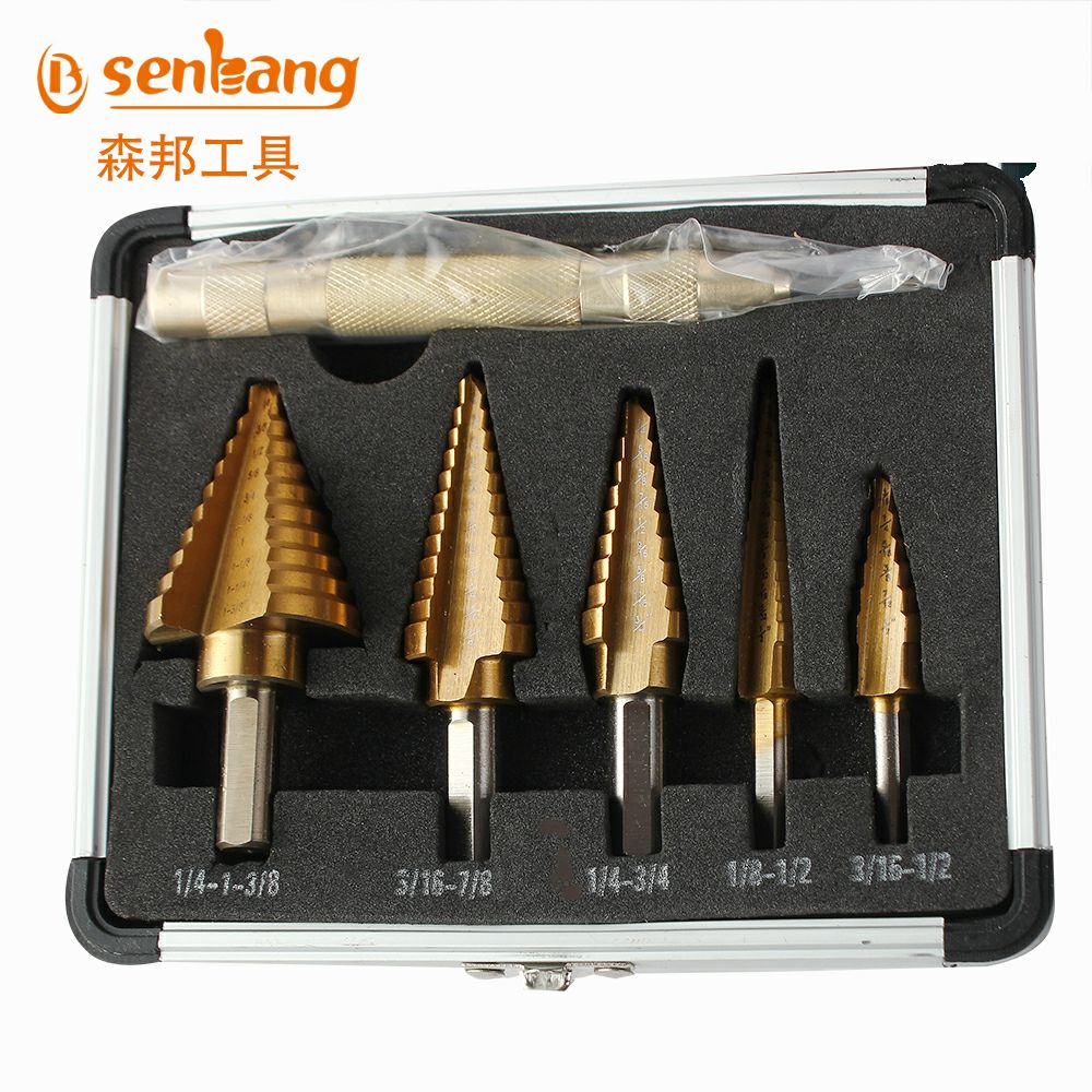 6pc英制宝塔钻阶梯钻铝盒打孔扩孔器详情1