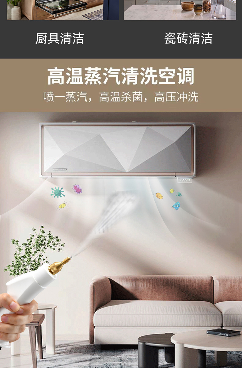 跨境高压高温蒸汽清洁机小型家用消毒空调厨房油烟机清洗机洗车机详情6