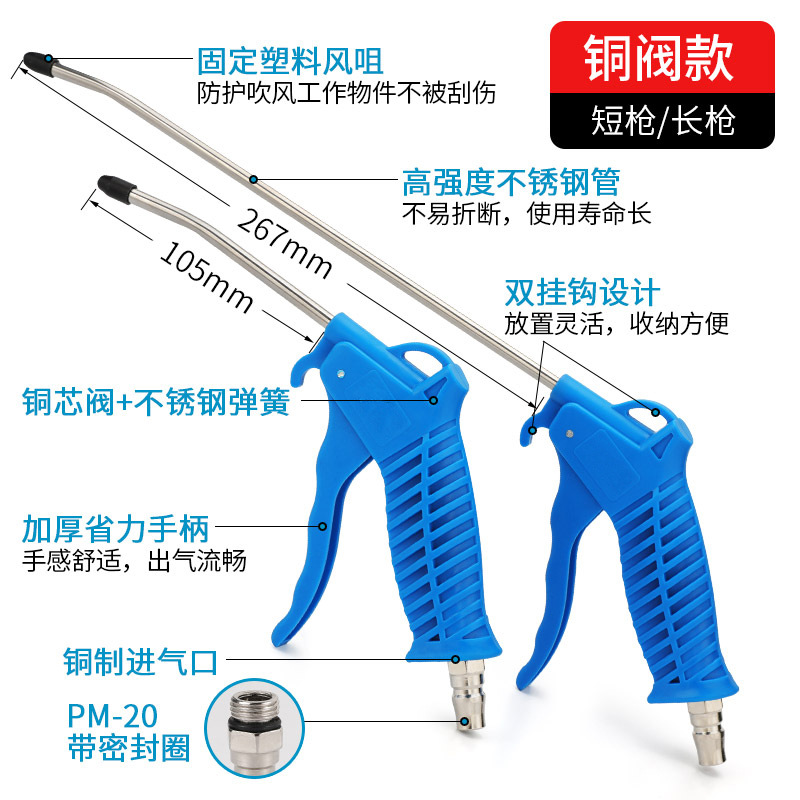气动五金工具除尘枪套装吹灰枪气泵喷枪加长嘴枪高压吹尘枪详情2