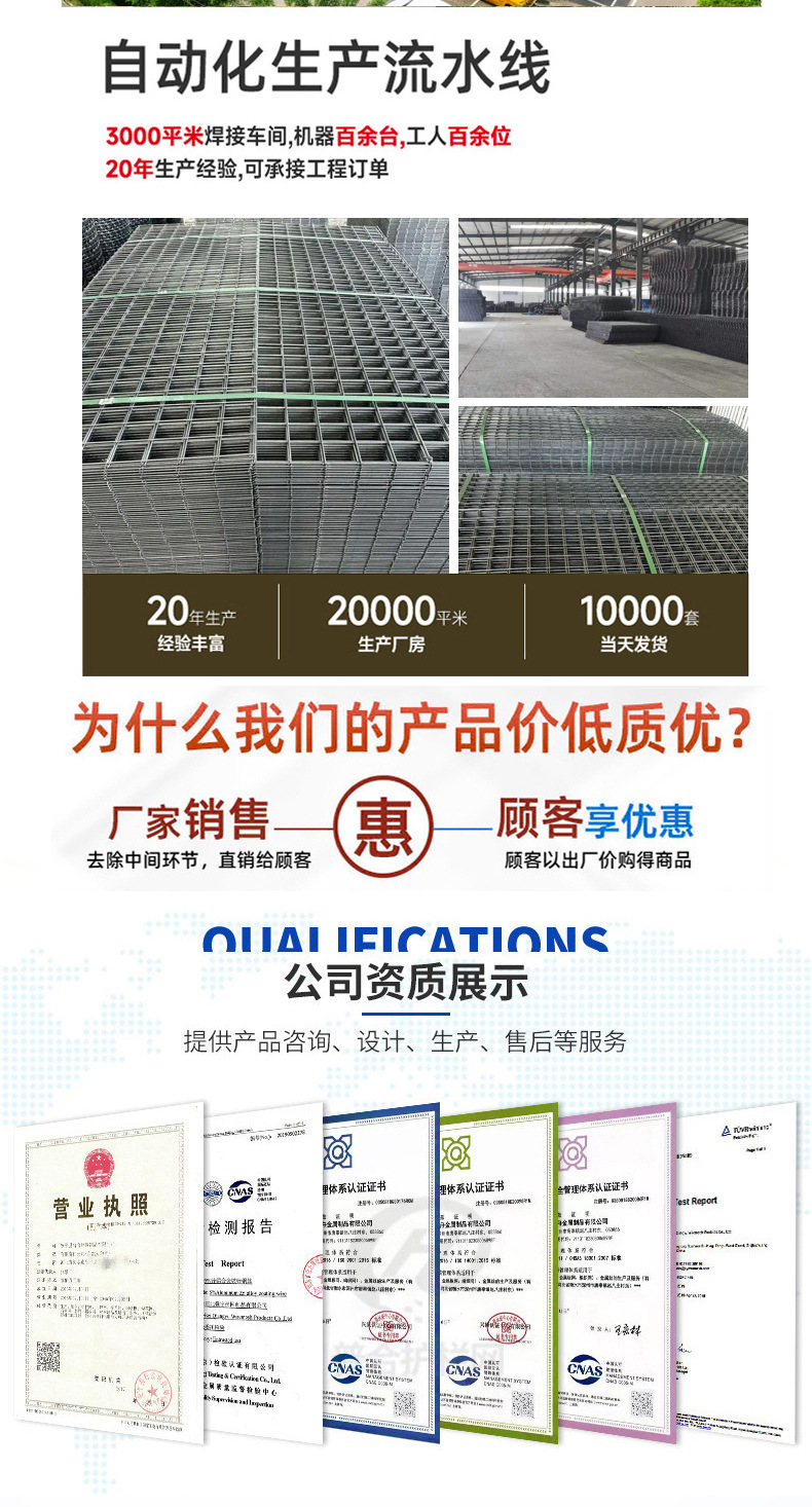 建筑网片镀锌铁网片白色铁丝网2厘米孔方格网钢丝地暖电焊钢筋网详情3